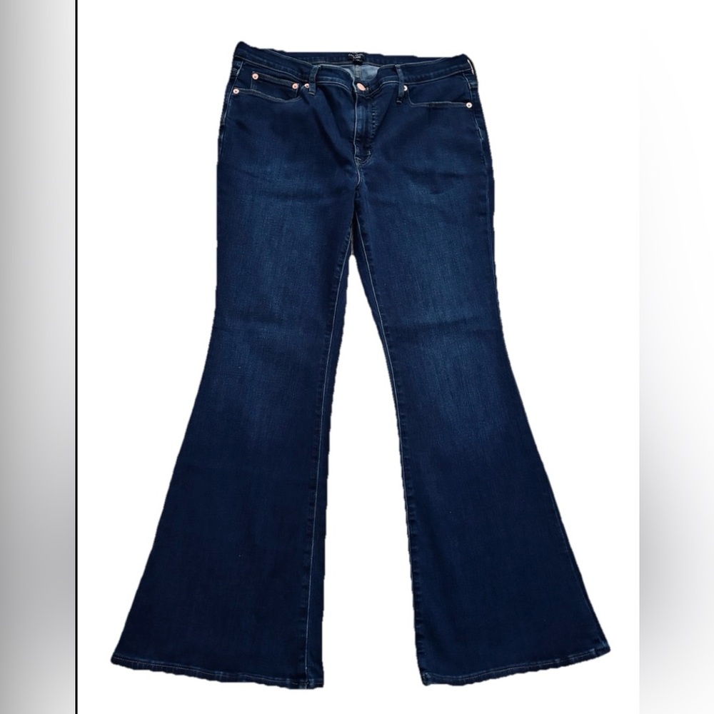 J. Crew Dark Wash Blue Flare Jeans - Picture 3 of 11